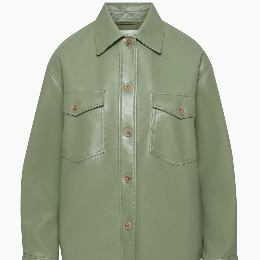 Aritzia Wilfred Ganna vegan leather shirt jacket